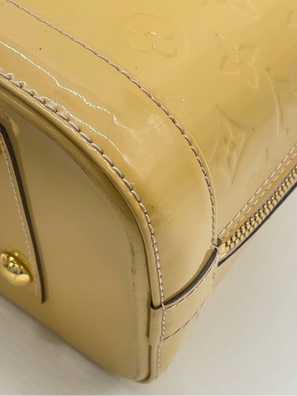 Louis Vuitton Yellow Vernis Alma Satchel - Picture 12 of 16